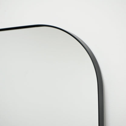 Theo - Full Length Black Curved Metal Extra Large Mirror 200cm x 120cm