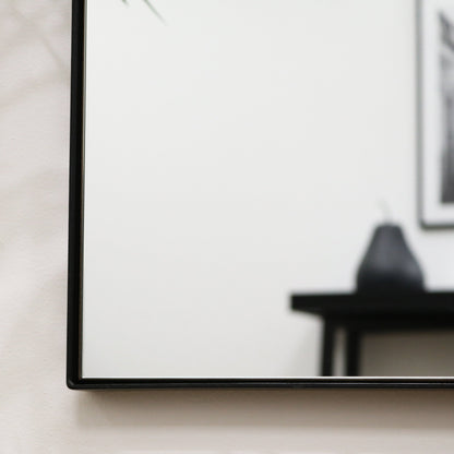 Theo - Full Length Black Rectangular Large Metal Mirror 179cm x 80cm