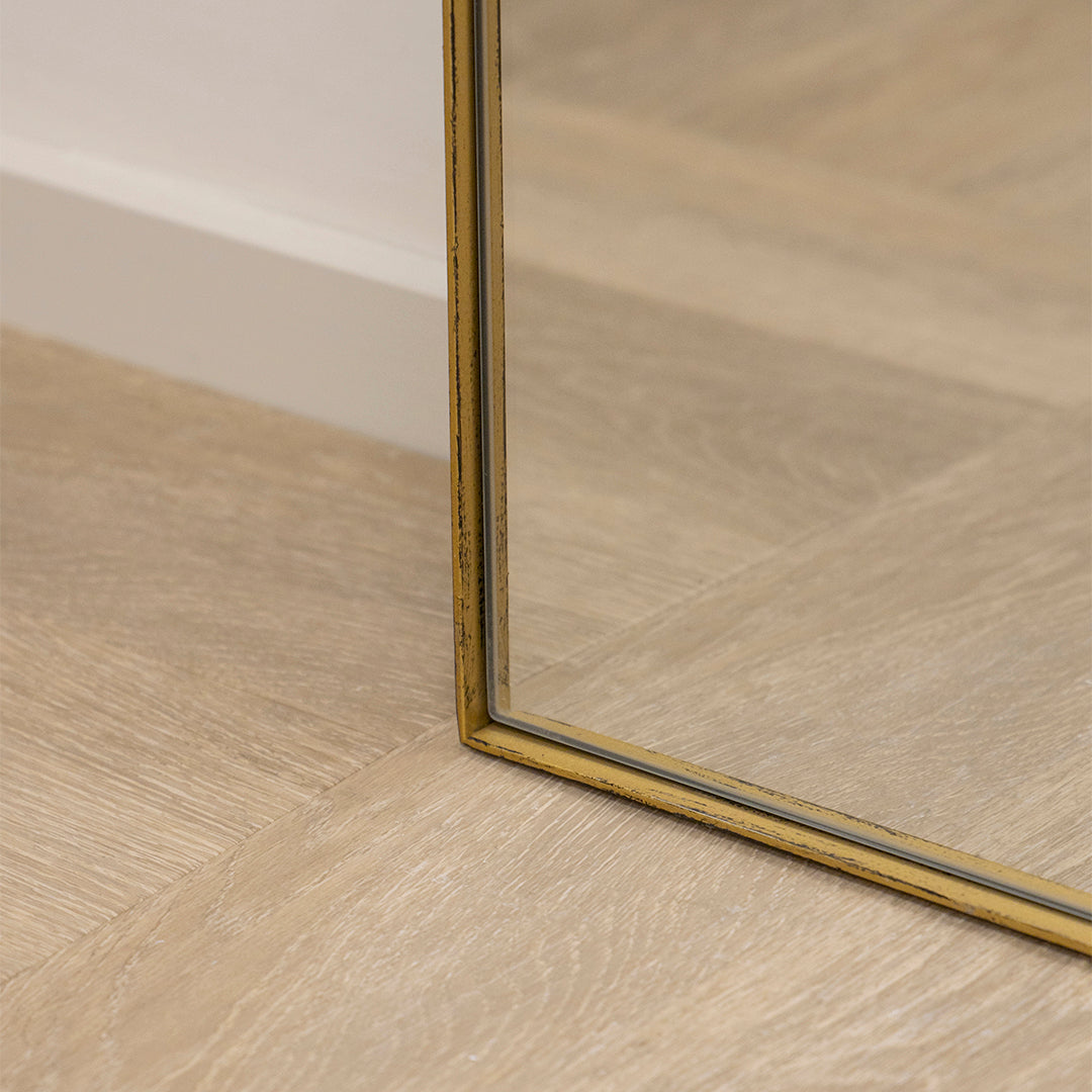 Theo - Full Length Gold Arched Large Metal Mirror 180cm x 90cm