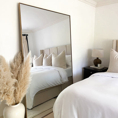 Theo - Full Length Gold Rectangular Extra Large Metal Mirror 190cm x 120cm