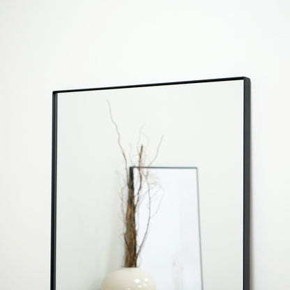 Theo - Full Length Black Rectangular Large Metal Mirror 179cm x 60cm