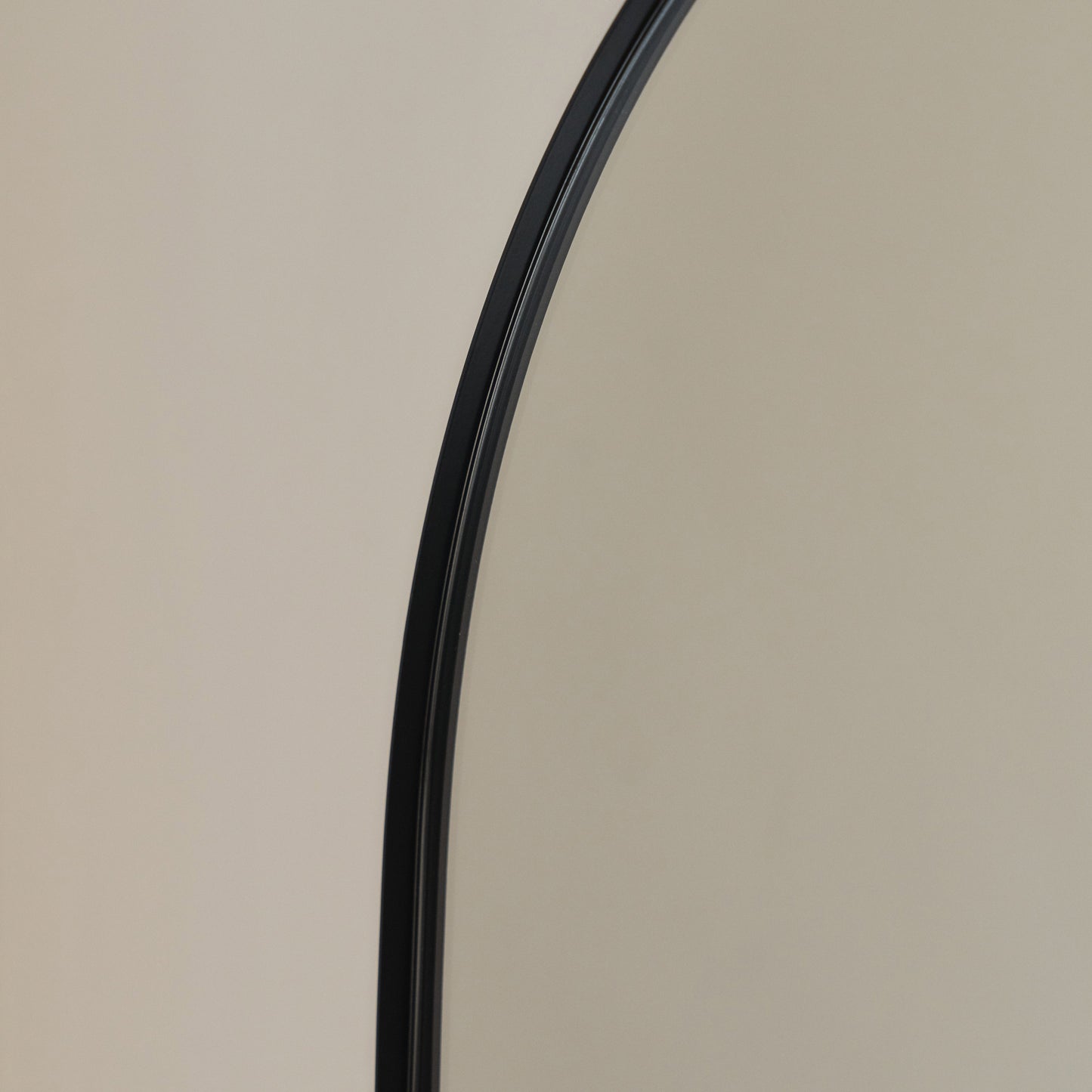 Theo - Full Length Black Arched Large Metal Mirror 160cm x 50cm