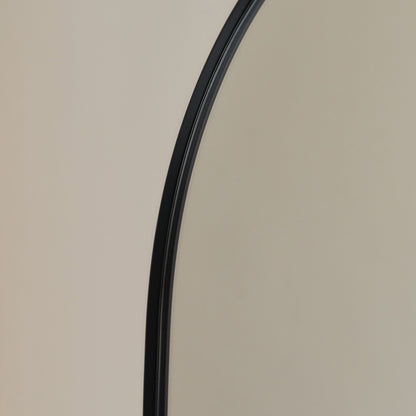 Theo - Full Length Black Arched Large Metal Mirror 160cm x 50cm