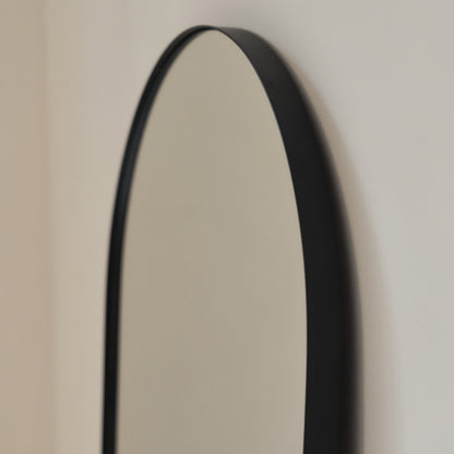 Theo - Full Length Black Arched Large Metal Mirror 160cm x 50cm