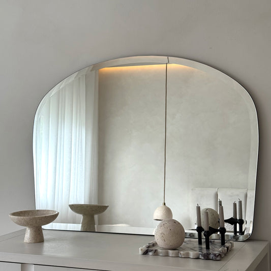 Vienna - Large Frameless Overmantle Bevelled Mirror 95cm x 70cm
