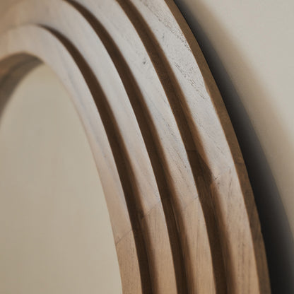 Luciana - Full Length Wave Warm Wood Extra Large Mirror 180cm x 105cm