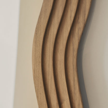 Luciana - Full Length Wave Warm Wood Extra Large Mirror 180cm x 105cm