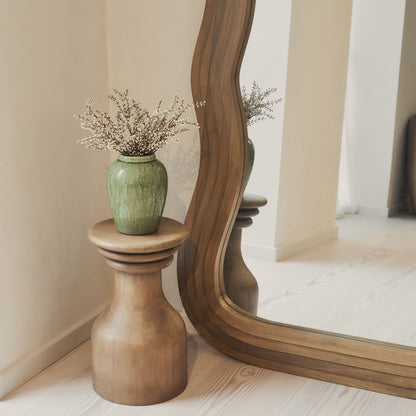 Luciana - Full Length Wave Warm Wood Extra Large Mirror 180cm x 105cm
