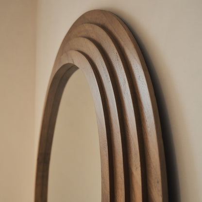 Luciana - Full Length Irregular Warm Wood Extra Large Mirror 200cm x 115cm