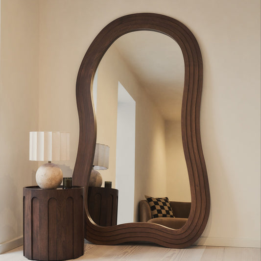 Luciana - Full Length Irregular Dark Wood Extra Large Mirror 200cm x 115cm