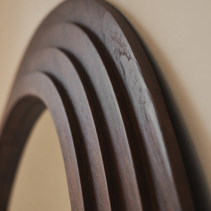 Luciana - Full Length Wave Dark Wood Extra Large Mirror 180cm x 105cm