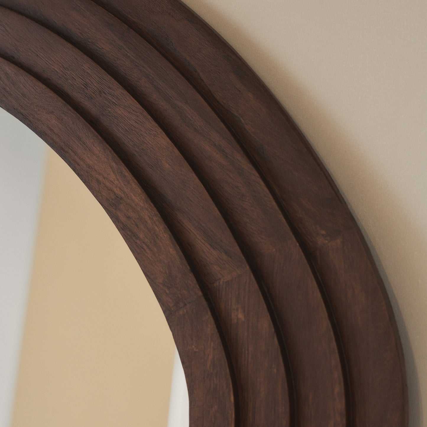 Luciana - Full Length Wave Dark Wood Extra Large Mirror 180cm x 105cm