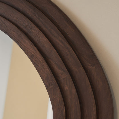 Luciana - Full Length Wave Dark Wood Extra Large Mirror 180cm x 105cm