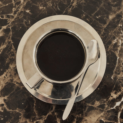 Valor - Dark Emperador Marble Round Dark Wood Premium Coffee Table