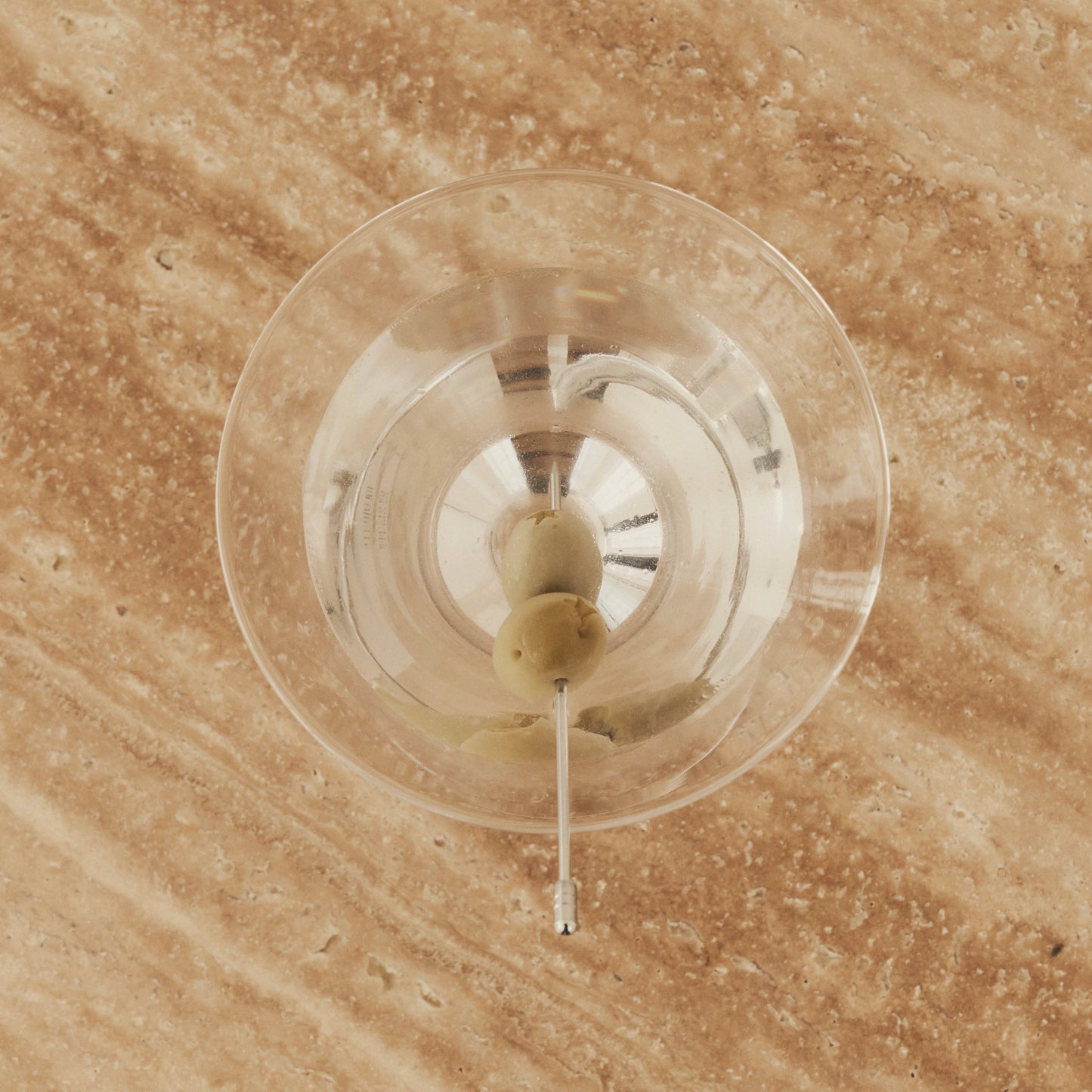 Sloane - Beige Travertine Round Warm Wood Premium Coffee Table