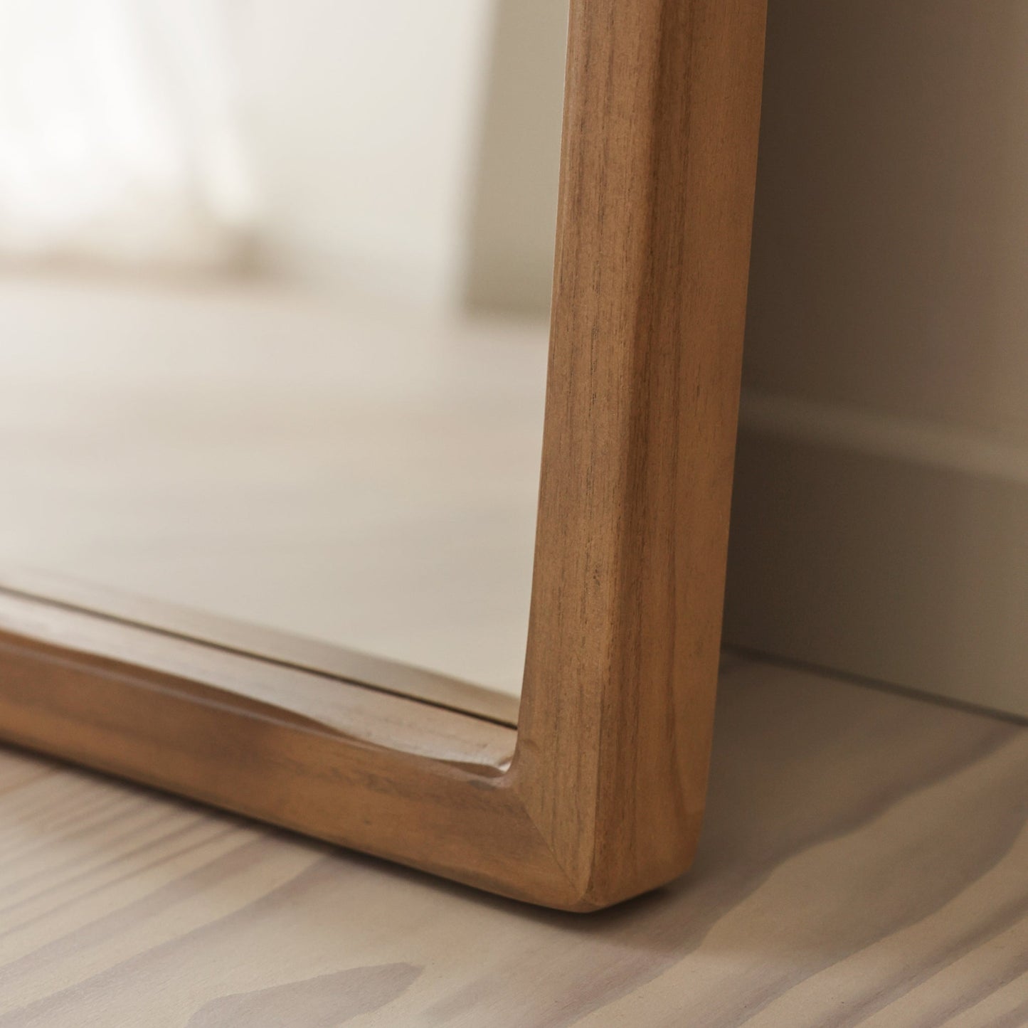 Arden - Warm Wood Full Length Arched Wooden Mirror 175cm x 95cm