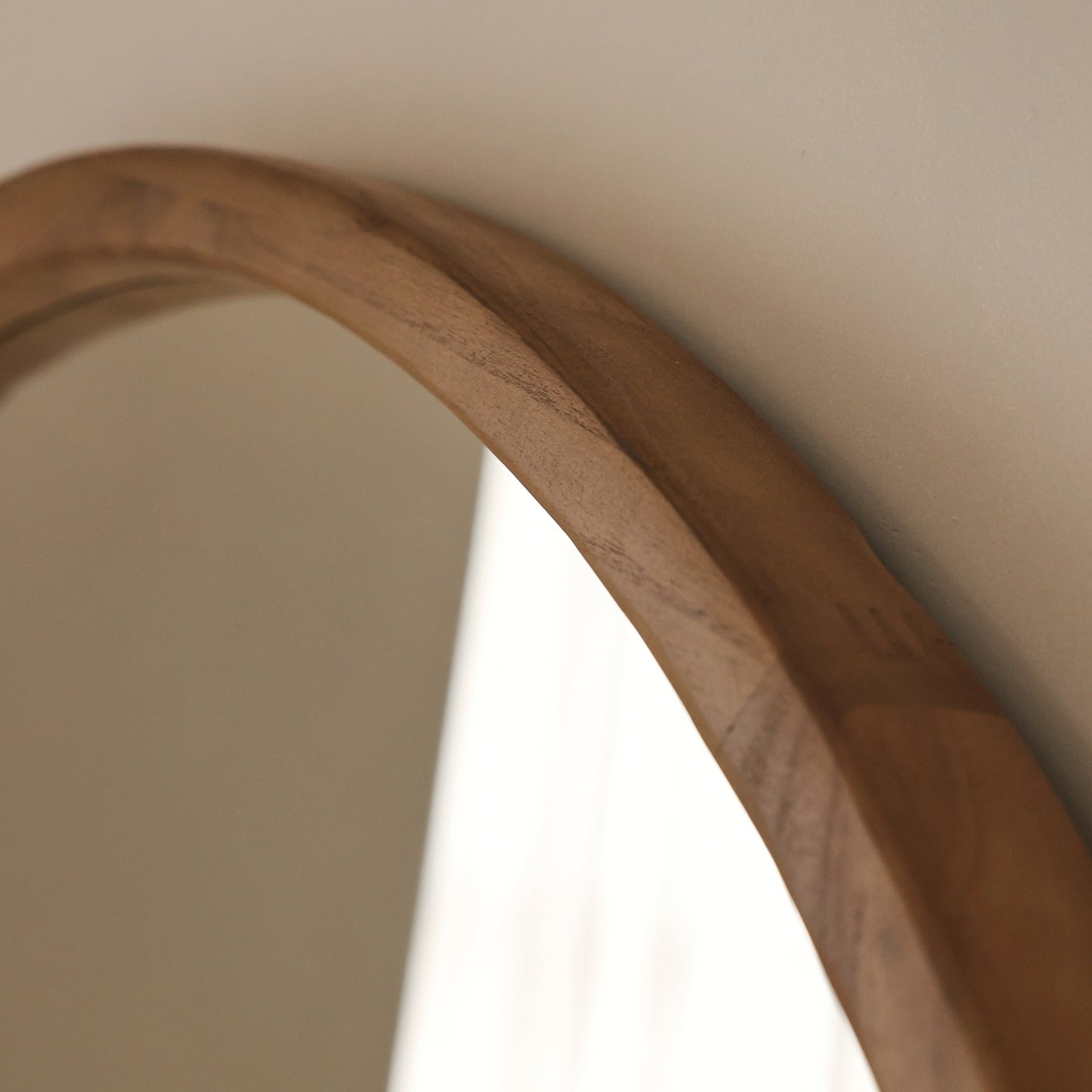 Arden - Warm Wood Full Length Arched Wooden Mirror 175cm x 95cm