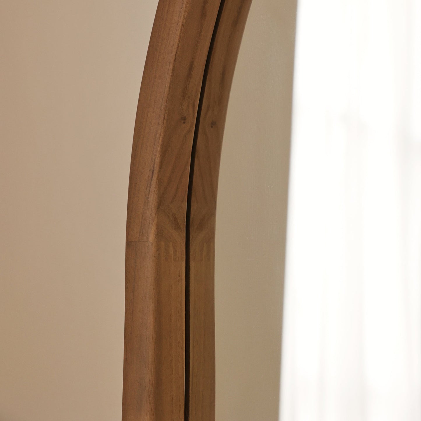 Arden - Warm Wood Full Length Arched Wooden Mirror 175cm x 95cm