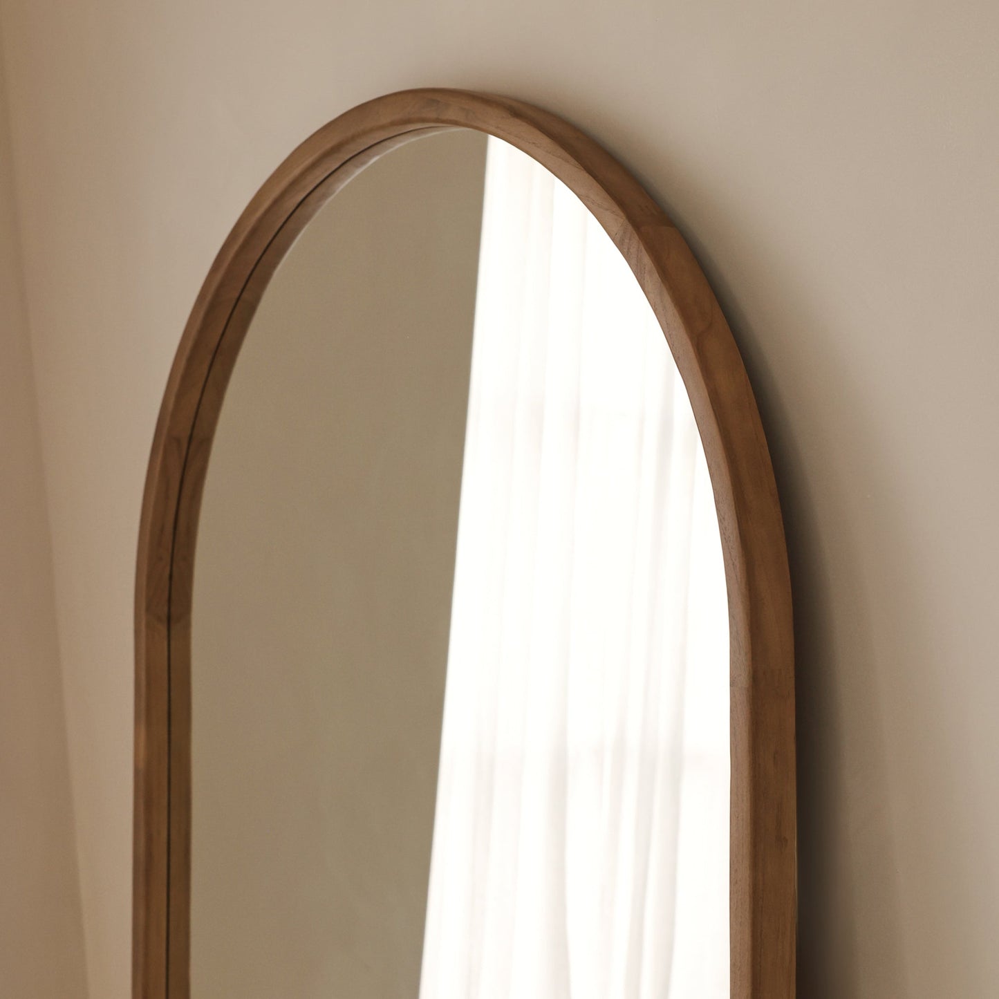 Arden - Warm Wood Full Length Arched Wooden Mirror 175cm x 95cm