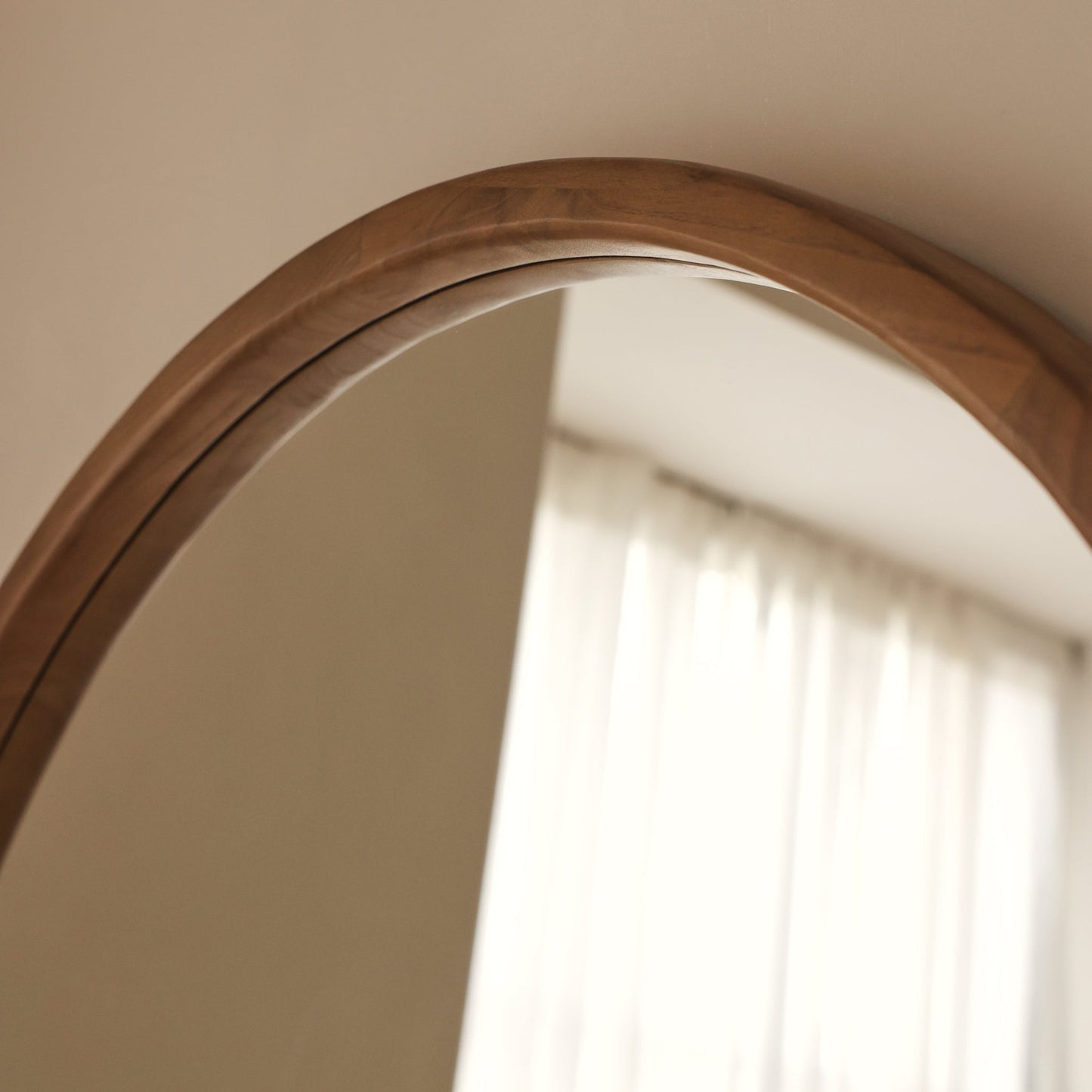 Arden - Warm Wood Full Length Arched Wooden Mirror 175cm x 95cm