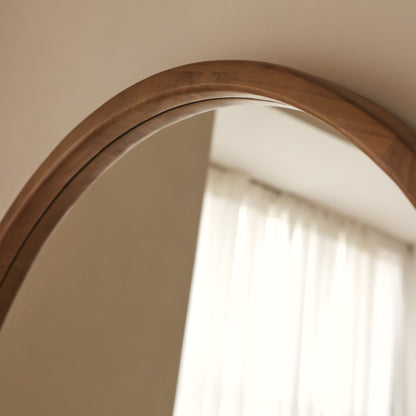 Arden - Warm Wood Full Length Arched Wooden Mirror 175cm x 95cm