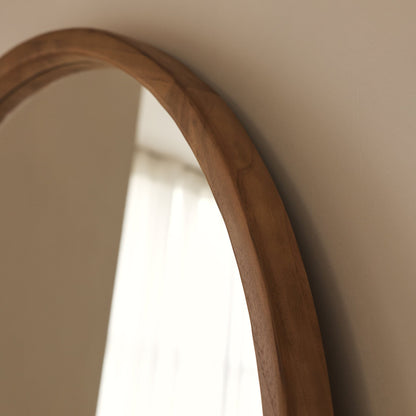 Arden - Warm Wood Full Length Arched Wooden Mirror 175cm x 95cm