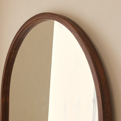 Arden - Dark Wood Full Length Arched Wooden Mirror 175cm x 95cm