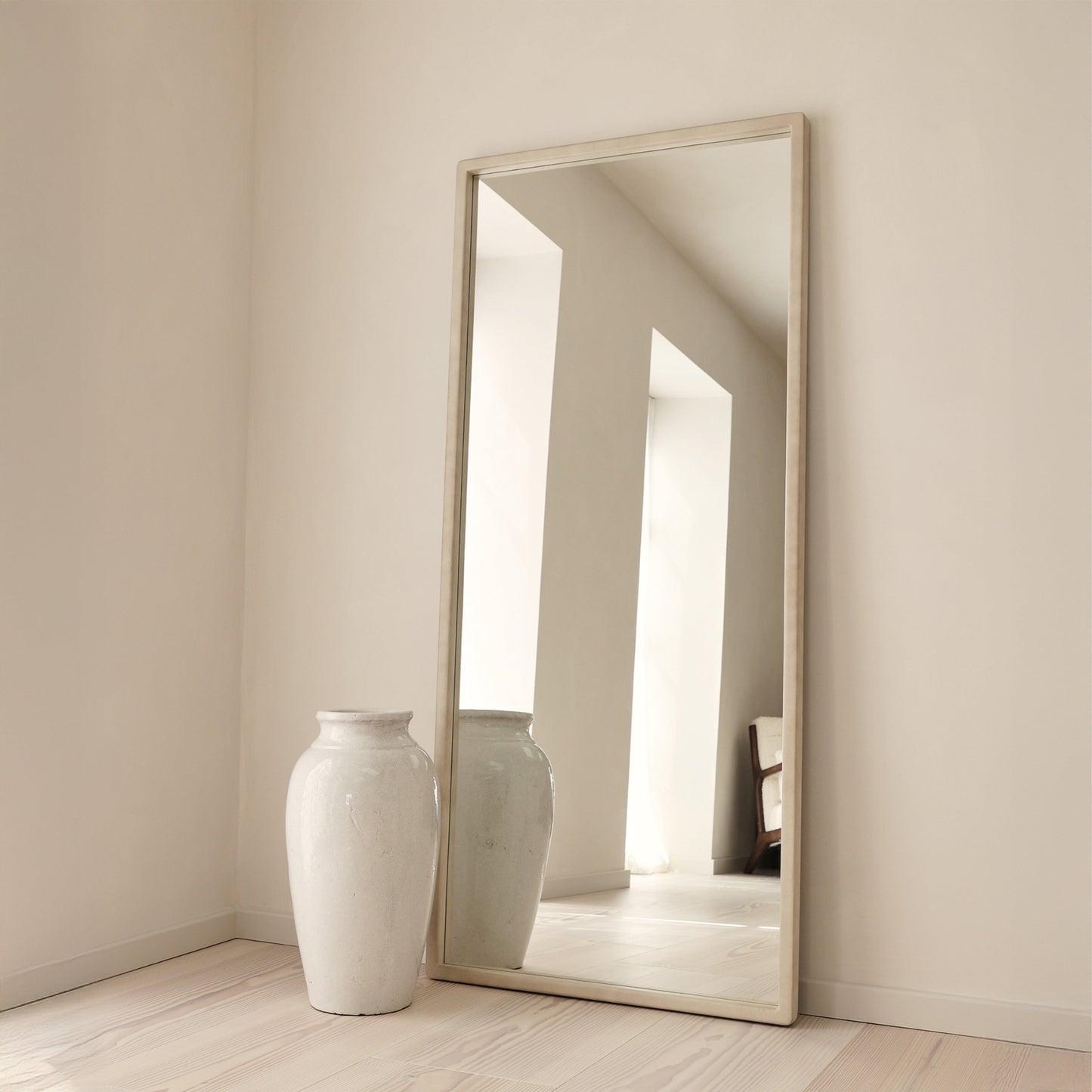 Arden - Concrete Full Length Wooden Mirror 180cm x 80cm