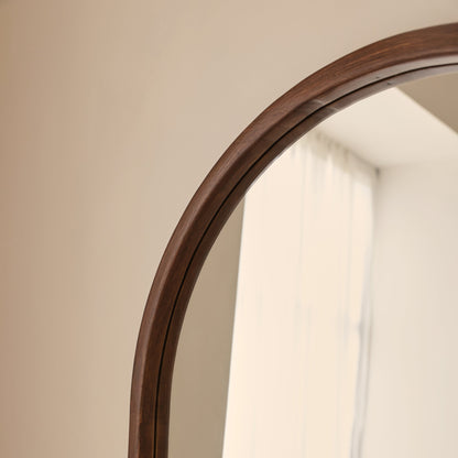 Arden - Dark Wood Full Length Arched Wooden Mirror 160cm x 60cm