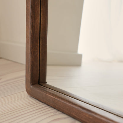 Arden - Dark Wood Full Length Arched Wooden Mirror 160cm x 60cm