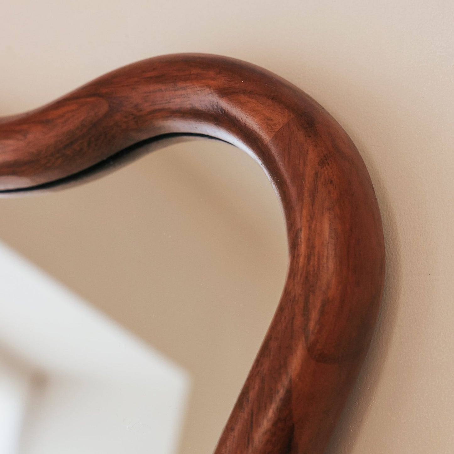 Marea - Dark Wood Wavy Retro Wall Mirror 100cm x 70cm