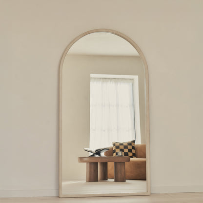 Arden - Concrete Full Length Arched Wooden Mirror 175cm x 95cm