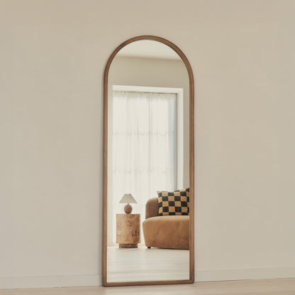 Arden - Warm Wood Full Length Arched Wooden Mirror 160cm x 60cm