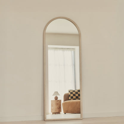 Arden - Concrete Full Length Arched Wooden Mirror 160cm x 60cm