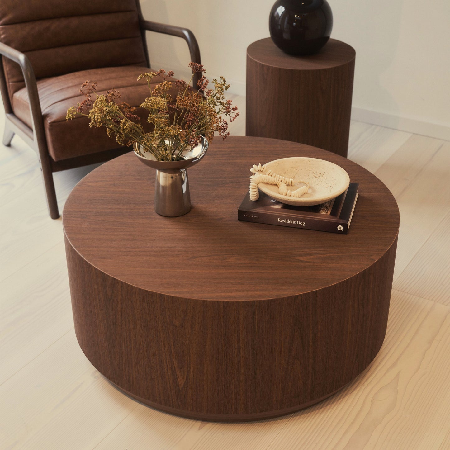 Luciana - Dark Wood Round Coffee Table