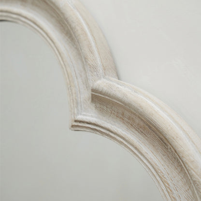 Melilla - White Washed Wood Arched Full Length Mirror 170cm x 80cm