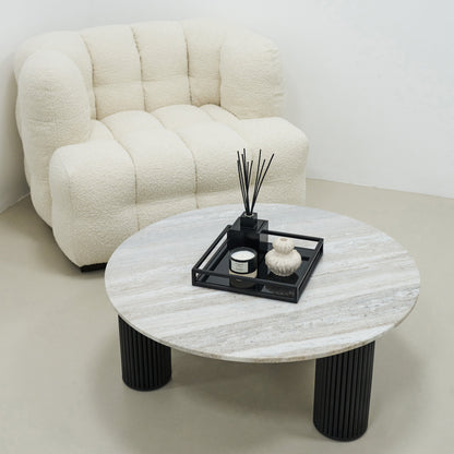 Artemis - Travertine Round Large Coffee Table