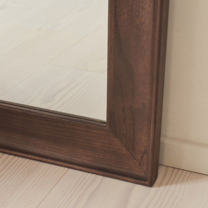 Porta - Full Length Arched Dark Wood Large Mirror 180cm x 90cm