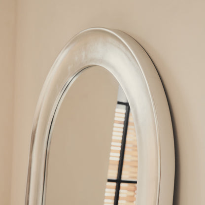 Riva - Brushed Chrome Pond Shaped Irregular Mirror 98cm x 89cm