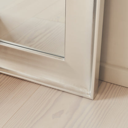 Porta - Full Length Arched Brushed Chrome Large Mirror 180cm x 90cm