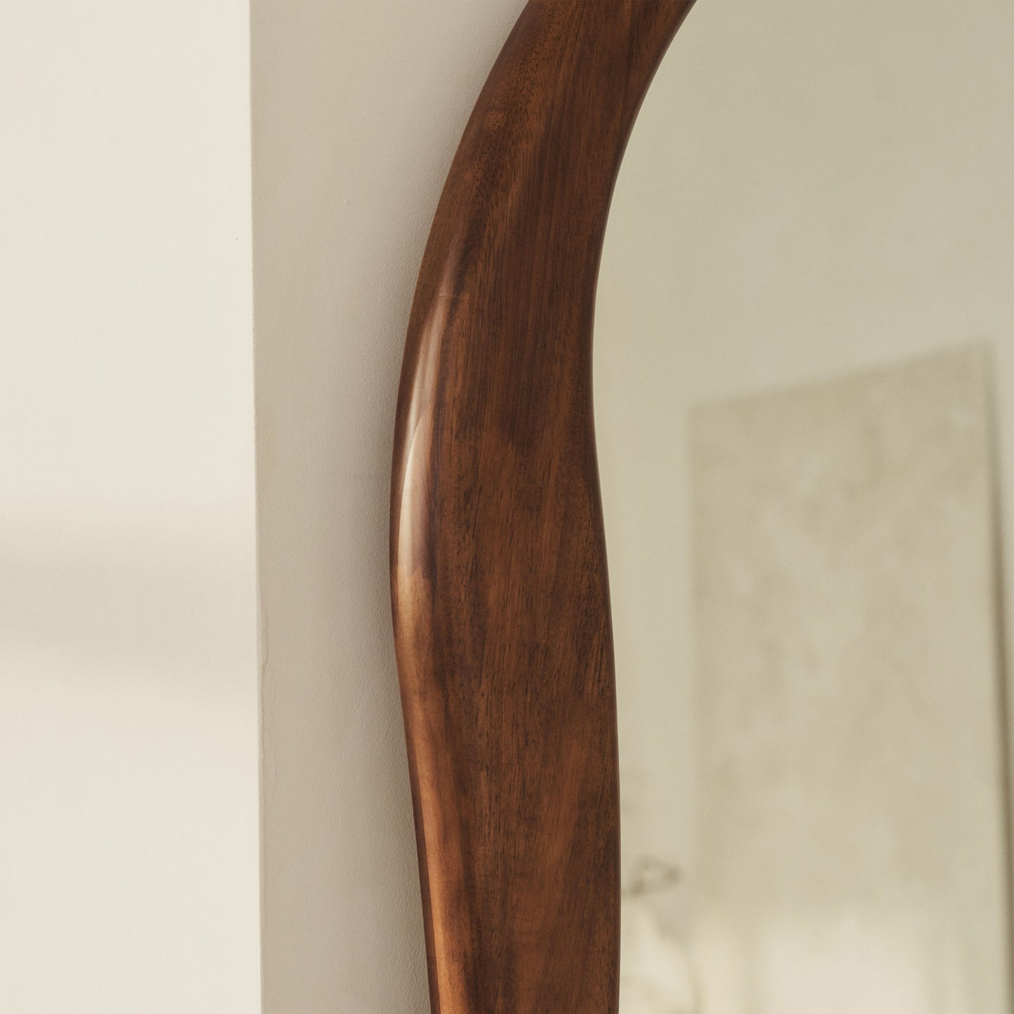 Arcurva - Extra Large Full Length Dark Wood Irregular Mirror 190cm x 120cm