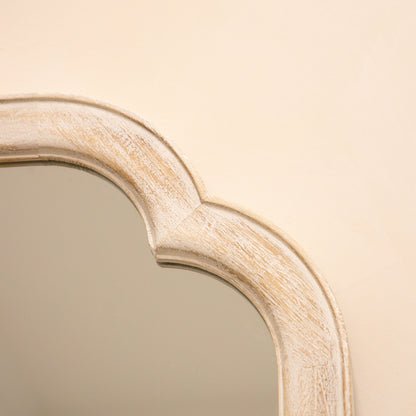 Elena - Full Length White Washed Wood Arched Mirror 170cm x 75cm