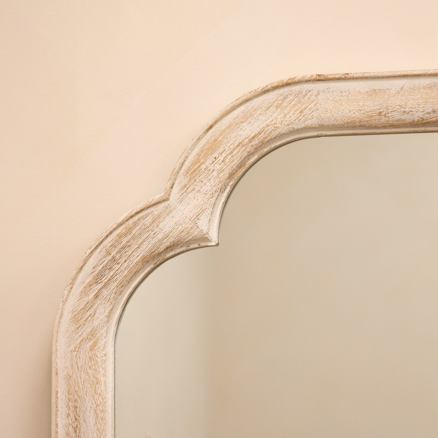 Elena - Full Length White Washed Wood Arched Mirror 170cm x 75cm