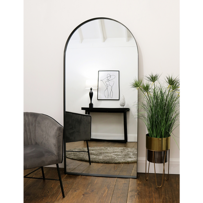 Arcus - Full Length Arched Black Large Metal Mirror 170cm x 80cm
