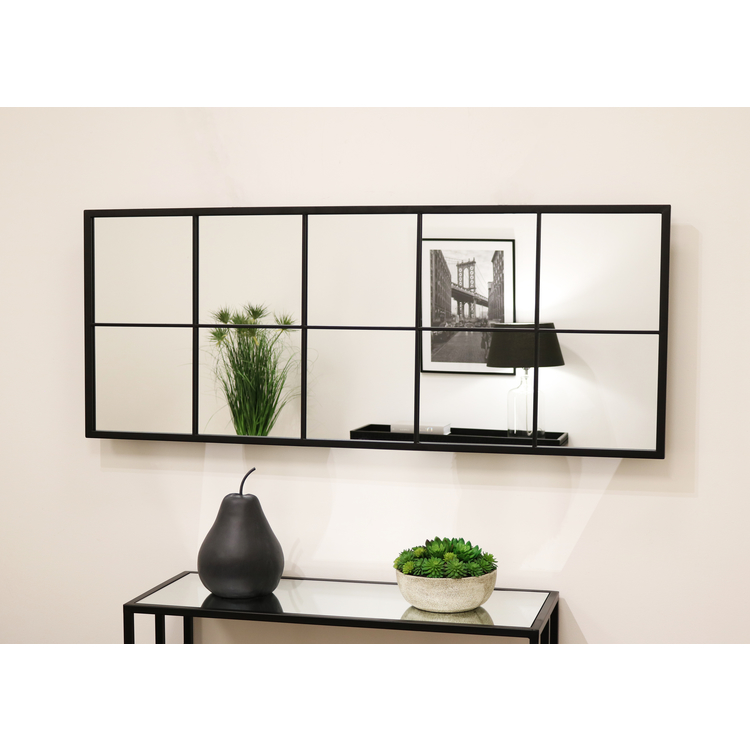 Fenetra - Black Industrial Full Length Metal Window Mirror 160cm x 60cm