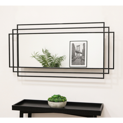 Amalfi - Large Black Rectangular Metal Mirror 140cm x 70cm