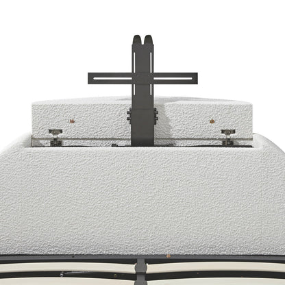 Archer White Boucle Ottoman TV Bed