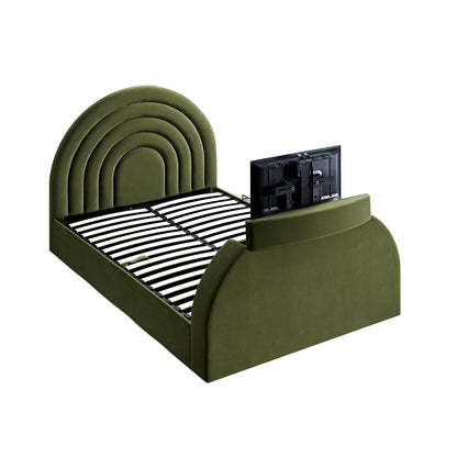 Archer Moss Green Velvet Ottoman TV Bed
