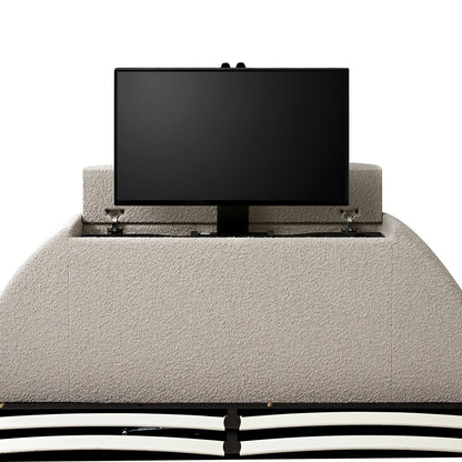Archer Taupe Boucle Ottoman TV Bed