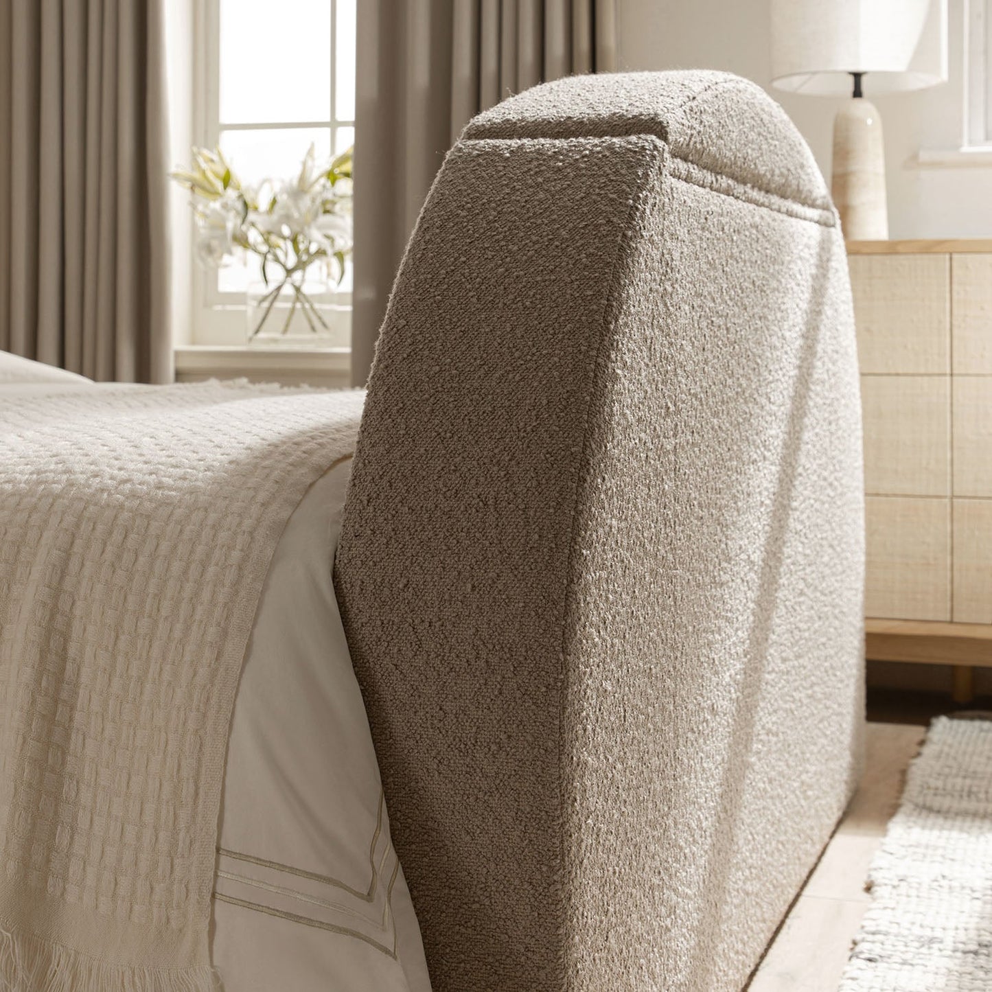 Archer Taupe Boucle Ottoman TV Bed